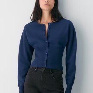 NWT Aritzia WILFRED Golightly Cardigan Byron Blue XS